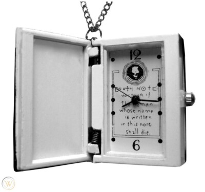 DEATH NOTE-デスノート-　時計　クロック　チェンジクロック Death Note Black Book Shape Quartz Pocket Watch (DEAD BATTERY) | eBay