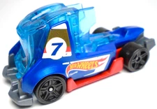 2019 HOT WHEELS HAUL-O-GRAM #7 BLUE 1:64 DIECAST SEMI CAB W/ RED WHITE & YELLOW