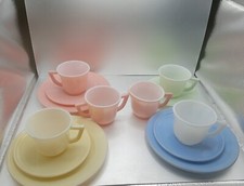 Vintage Hazel Atlas Little Hostess Childs Tea Set With One Saucer Missing