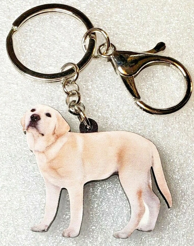 Yellow shop lab keychain