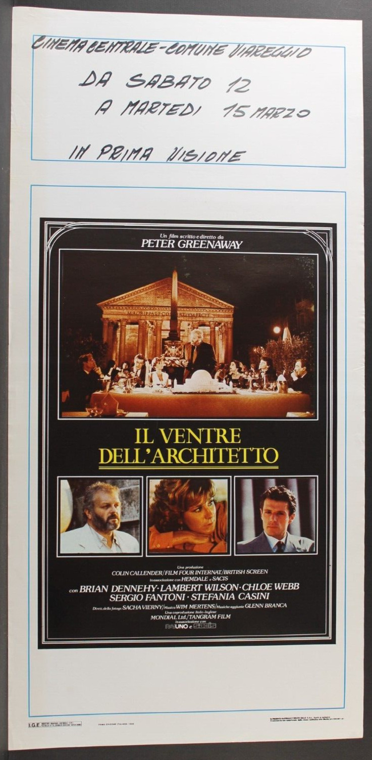 Locandina originale film Il ventre dell'architetto (1987) - Regia di Peter Greenaway