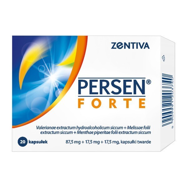 Persen Forte 20 Kapseln Nahrungsergänzungsmittel für besseren erholsamen beruhigenden Schlaf und Entspannung.