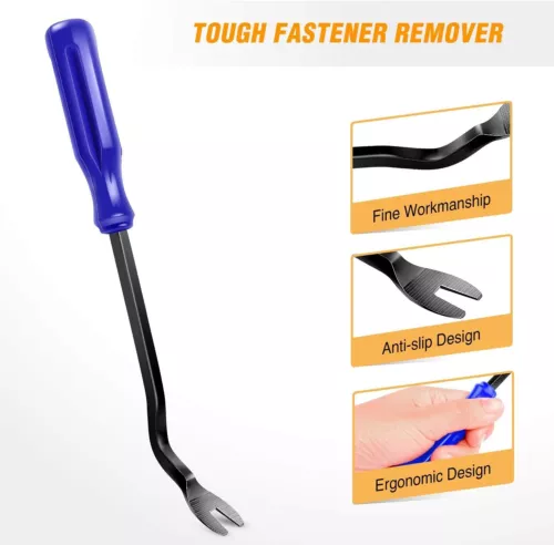 Plastic Trim Removal Pry Tool Set for Car Radio Panel Door Dash Clip Fasteners - Foto 3 di 15