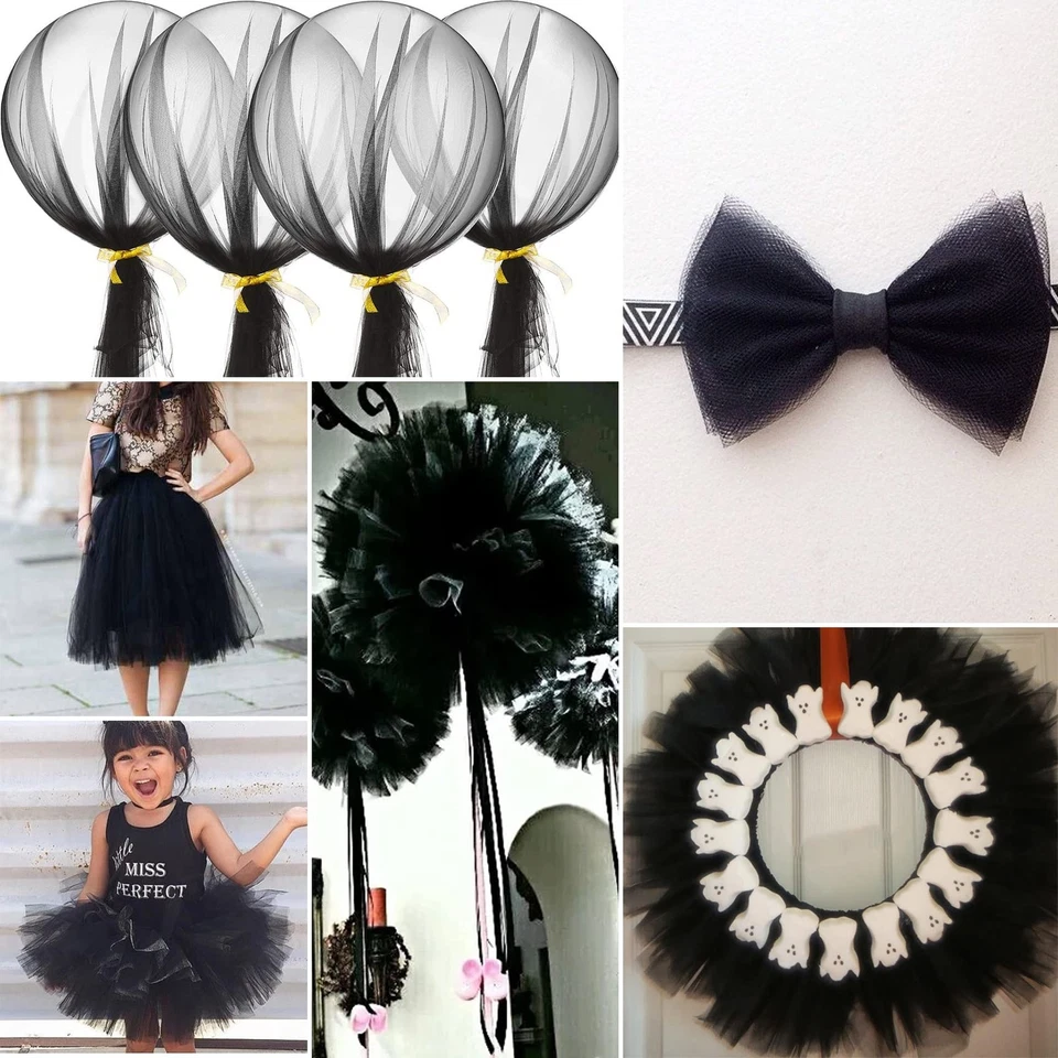 Rolos de tecido de tule preto 54 polegadas por 10 jardas parafuso de tule de tecido para casamento Ha... - Imagem 4 de 4