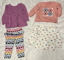 Girl  s 4-pc Lot Size 12 Month 3 Shirts 1 Pant Circo/Carter  s/Garanimals 1746