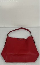Vintage Lauren Ralph Lauren Red Pebbled Leather Tote Shoulder Bag Purse VGC