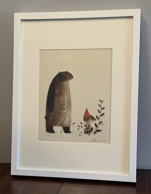 framed art print of an illustration from Jon Klassen's book I Want My Hat Back