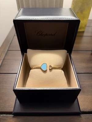 Chopard Happy Hearts Rose Gold & Turquoise Bracelet Size S