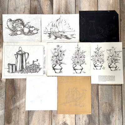 Vintage Picture to Paint Mixed Lot Various Scenes For Artex & Tri Chem