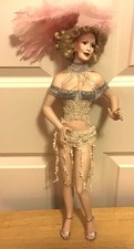 1996 Paradise Galleries “Yvette” PORCELAIN DOLL Vegas Dancer Showgirl NIB 18”