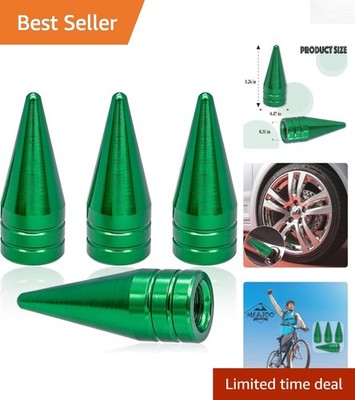 4PCS Spiked Aluminum Tire Valve Stem Caps   Stylish & Universal Fit for Vehicles
