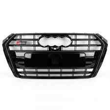 Front Grill f&uuml;r Audi A4 S4 B9 8W 16-19 Front Grill RS-Look Glanz Schwarz Sport