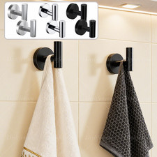 2x Bathroom Towel Robe Coat Hook Stainless Steel Wall Mounted Hooks Door Hanger
