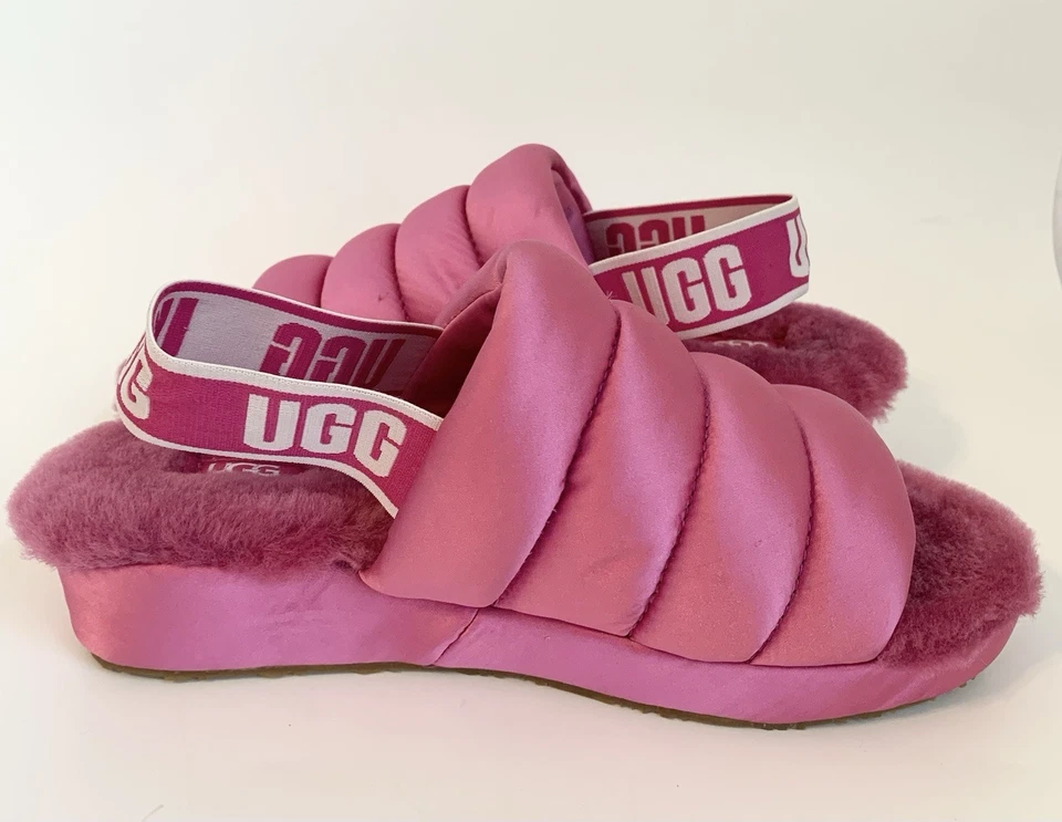 Toboganes de satén UGG Fluff Yeah para mujer (talla 7) Foto 3 de 4