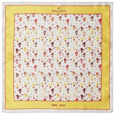 Simon Carter Mens Gervaise Pocket Square - White/Yellow/Orange