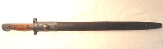 Vintage WWI 1907 Wilkinson Bayonet / Leather Scabbard Free Shipping