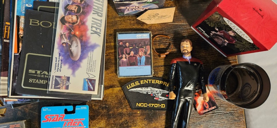 Vintage Star Trek Lot Collection Riker Figures - Stamps - Magazines ...