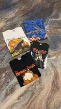 Vintage Rock music  Shirt lot all sports liquid blue Jimmy Page Elvis Presley