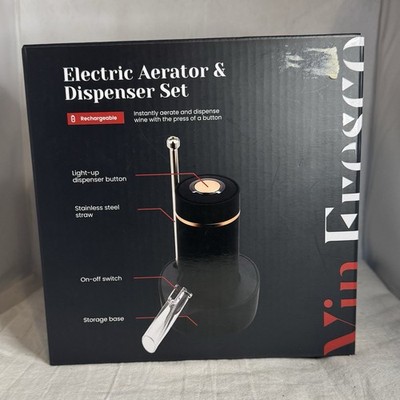Vin Fresco Electric Aerator & Dispenser Set New In Box Rechargeable