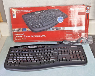 Microsoft Comfort Curve Keyboard 2000 Wired USB Ergonomic 1047 - OPEN BOX READ