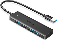 USB 3.0 Hub, 4 Ports USB a Splitter Ultra-Slim USB Expander, 0.5 Ft