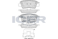 Bremsbelagsatz Hinten Akebono-System für Hyundai Accent IV Limo RB ab 10->