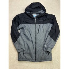 Columbia Kids XL Omni-Tech Waterproof Breathable Hooded Jacket Black Grey 834