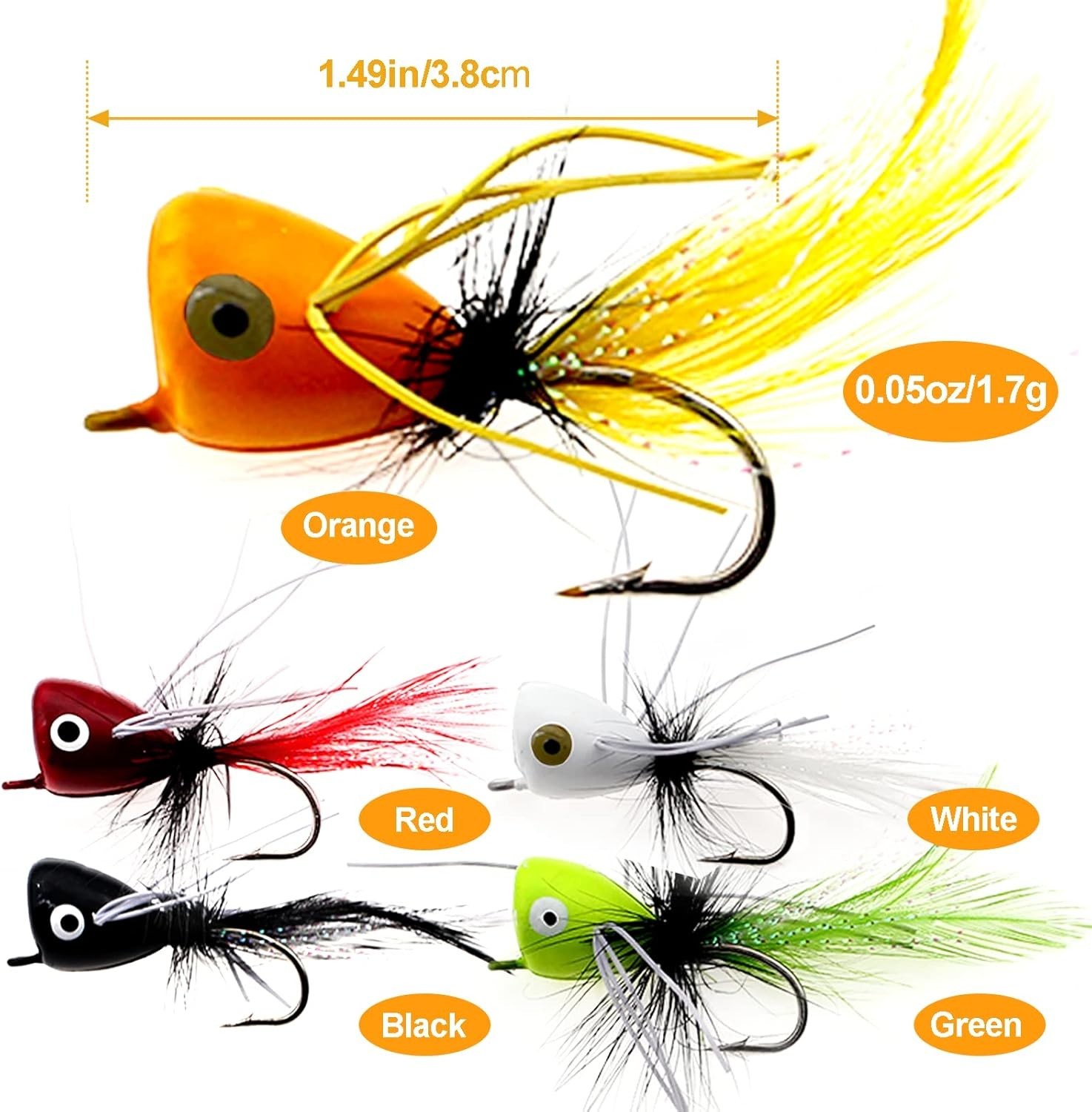 Fly Fishing Poppers Fly Fishing Dry Flies Topwater Fishing Lures Bass - Image 6