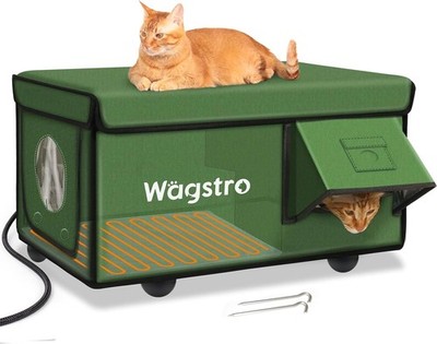 Cozy Heated Cat House - Waterproof, Insulated Shelter with Awning & Escape Door
