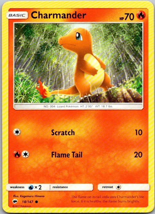 Charmander Common SM - Burning Shadows 18/147 NM