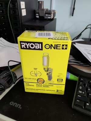 Ryobi 18V LED Stick Light PCL668B Tool Only 900 Lumens Multi-position 335° Pivot