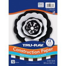 Premium Construction Paper Black White 12x18 Inch Crafts Art 72 Sheets Pack