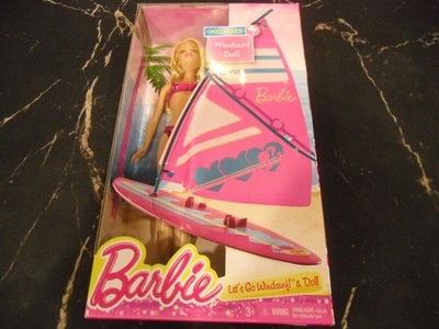Barbie-Let's Go Windsurf & Doll-Mattel Fashion Doll-New