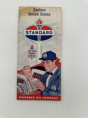 Vintage 1950 s Standard Oil Highway Map of Eastern United States Good Condition 