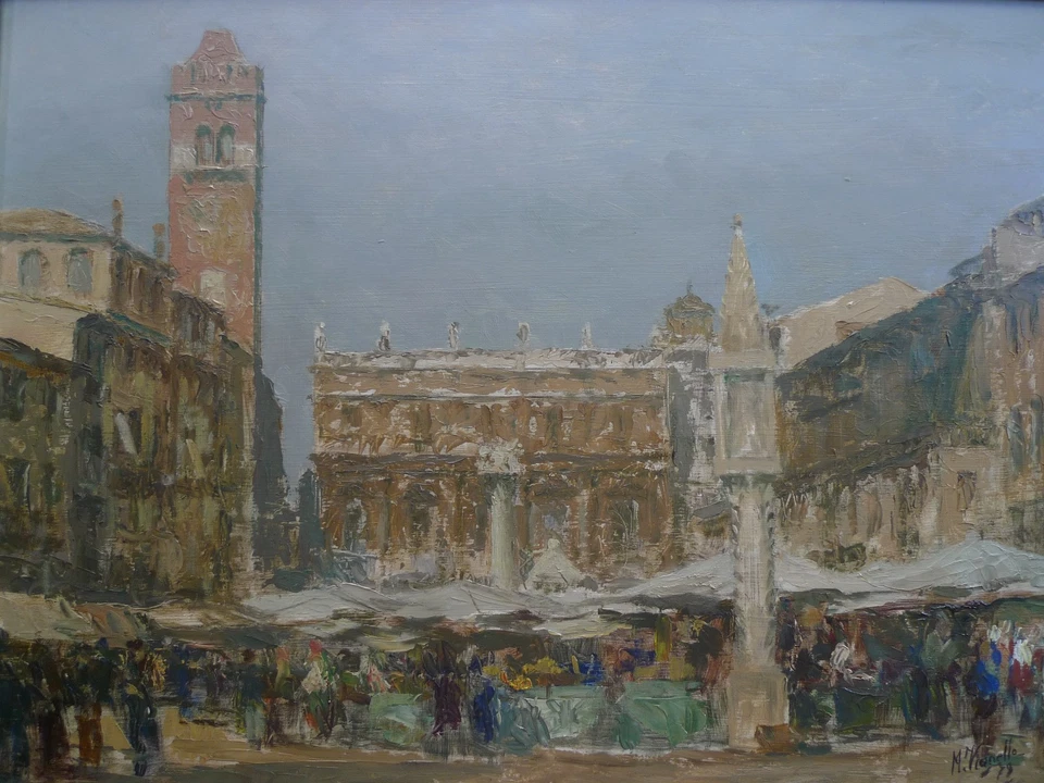Marcello Vianello 1909-1985 - Piazza delle Erbe in Verona - Bild 2 von 4