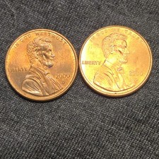 2000 D Lincoln Memorial Penny Coin 1c X2