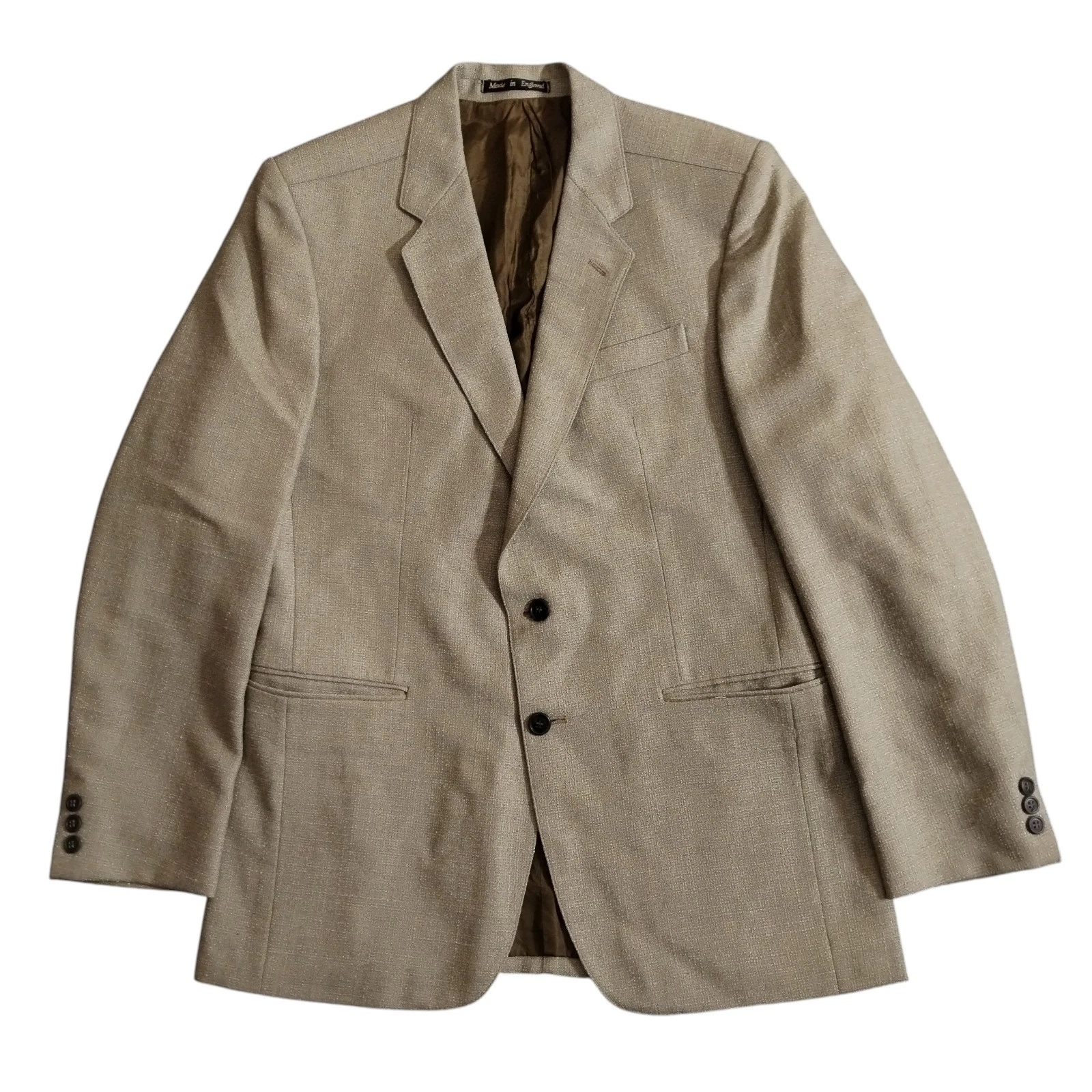 Berwin Jacket Mens 42R Beige Mohair Wool FR Textured Blazer Vent Vtg England 80s
Opens in a new wind