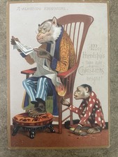 Antique Victorian Novelty Christmas Card 19th Century Printed Ephemera Evolution