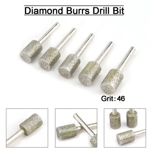 6-30mm Diamond Coated Grinding Head Cylinder Burr Bits F Dremel Rotary Tools 5pc - Image 2 of 4