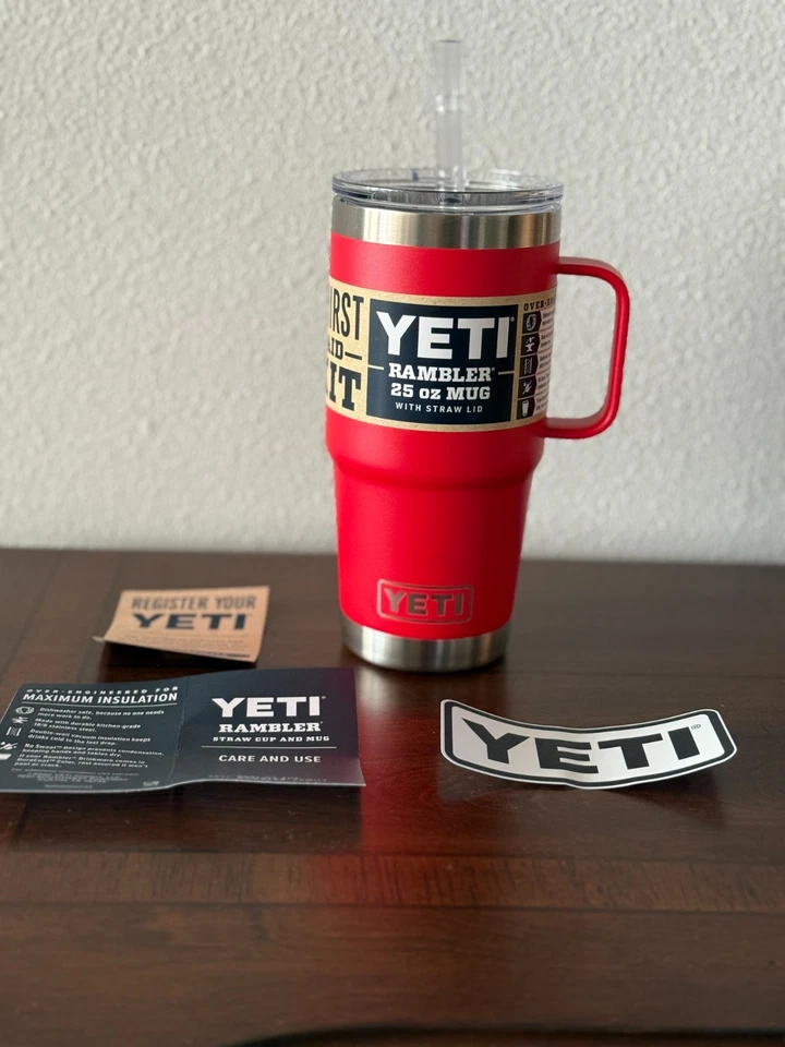 YETI Rambler 25 oz Tumbler with Handle and Straw Lid Travel Mug Stainless Steel - Image 3 of 4