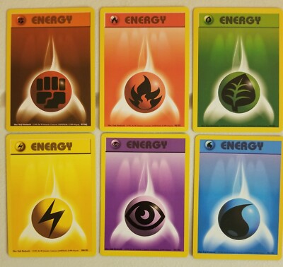 Pokemon Base Set Complete Basic ENERGY Card Lot #97-#102