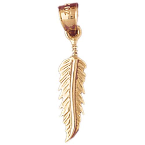 Feather Charm Pendant 14k Gold (0.9 Grams) - Picture 1 of 4