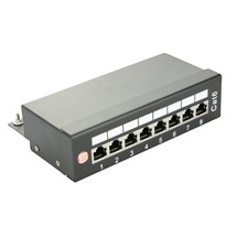 CAT6 Patchpanel 8 Port Patchfeld Netzwerk Verteilerfeld geschirmt LSA Schwarz