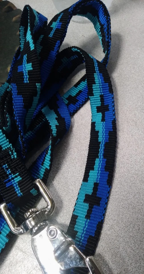 Cuatro patas 3/4" x 6 pies de nailon de un solo grosor correa para perro - azul/negro Foto 3 de 3