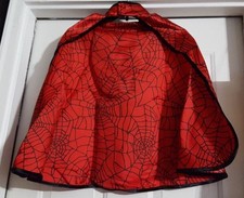 New Boys Red Spider Web Print 3 Pc Halloween Costume Hood Cape  Belt Set M 5-6
