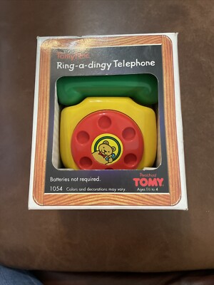 Vintage 1991  Tomy Ring-a-Dingy Toy Telephone Working with box