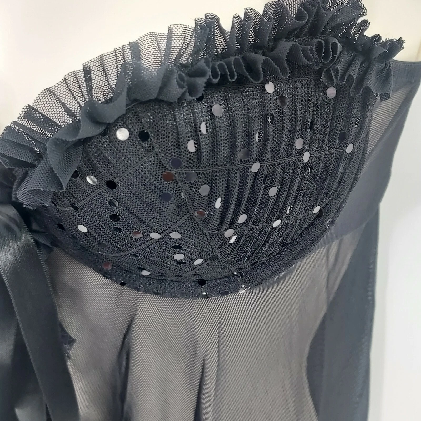 UNDERCOVER Abito babydoll Victoria's Secret SEXY LITTLE THINGS nero paillettes volanti 34B