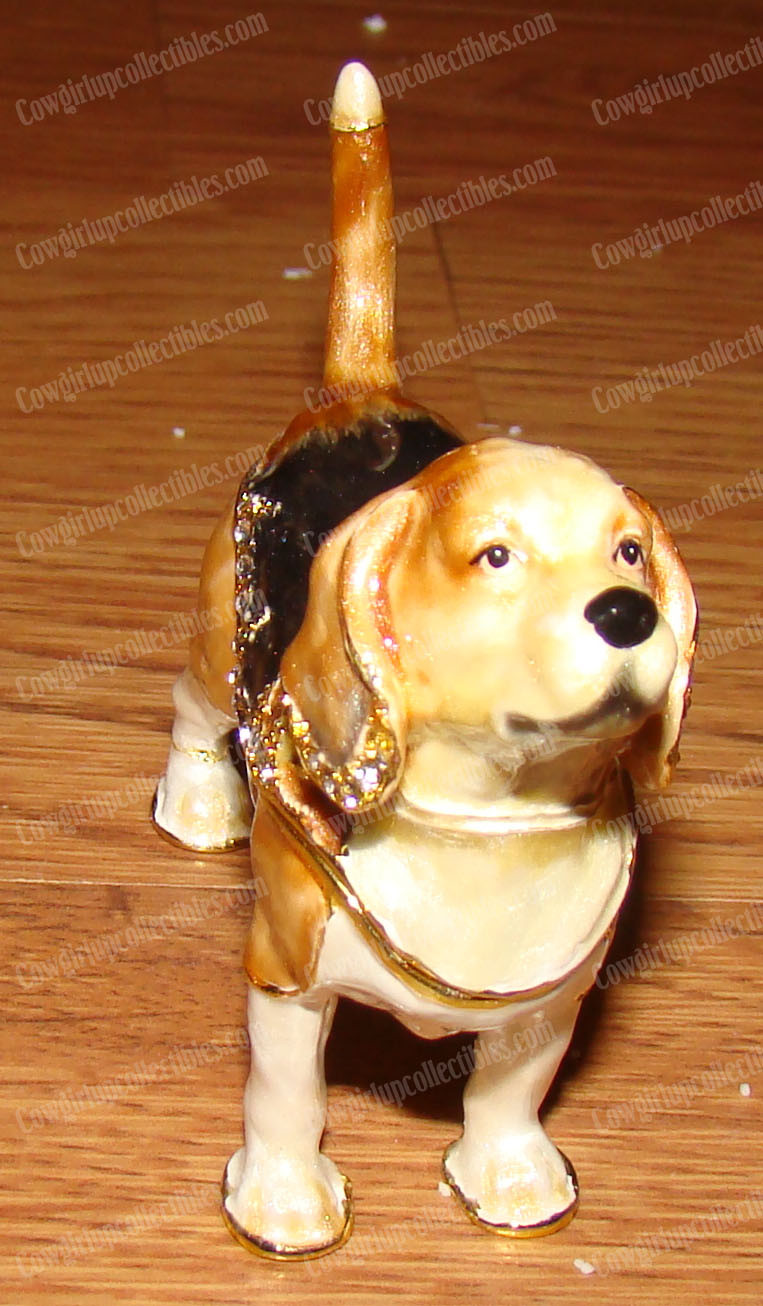 Enameled Beagle Box (Pedigree Dog Collection, 3727) Australian Crystals, Pewter