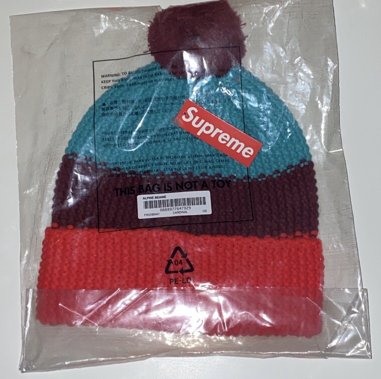 Supreme Alpine Beanie Brand New Sealed FW20 (2 Stickers included