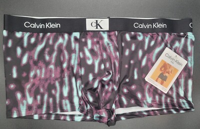 Calvin Klein Men's 1996 Low Rise Trunk Underwear Size XL Aqua Leopard - NWT